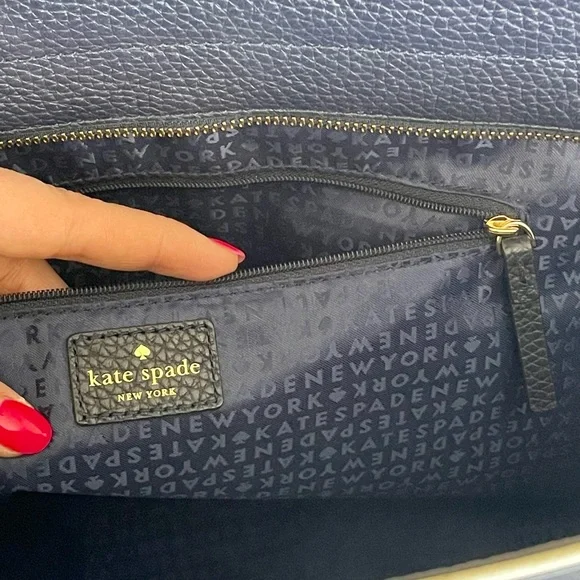 ♠️ Kate Spade NY ♠️ Large Navy Blue Leather Bag 👜 - Picture 8 of 12